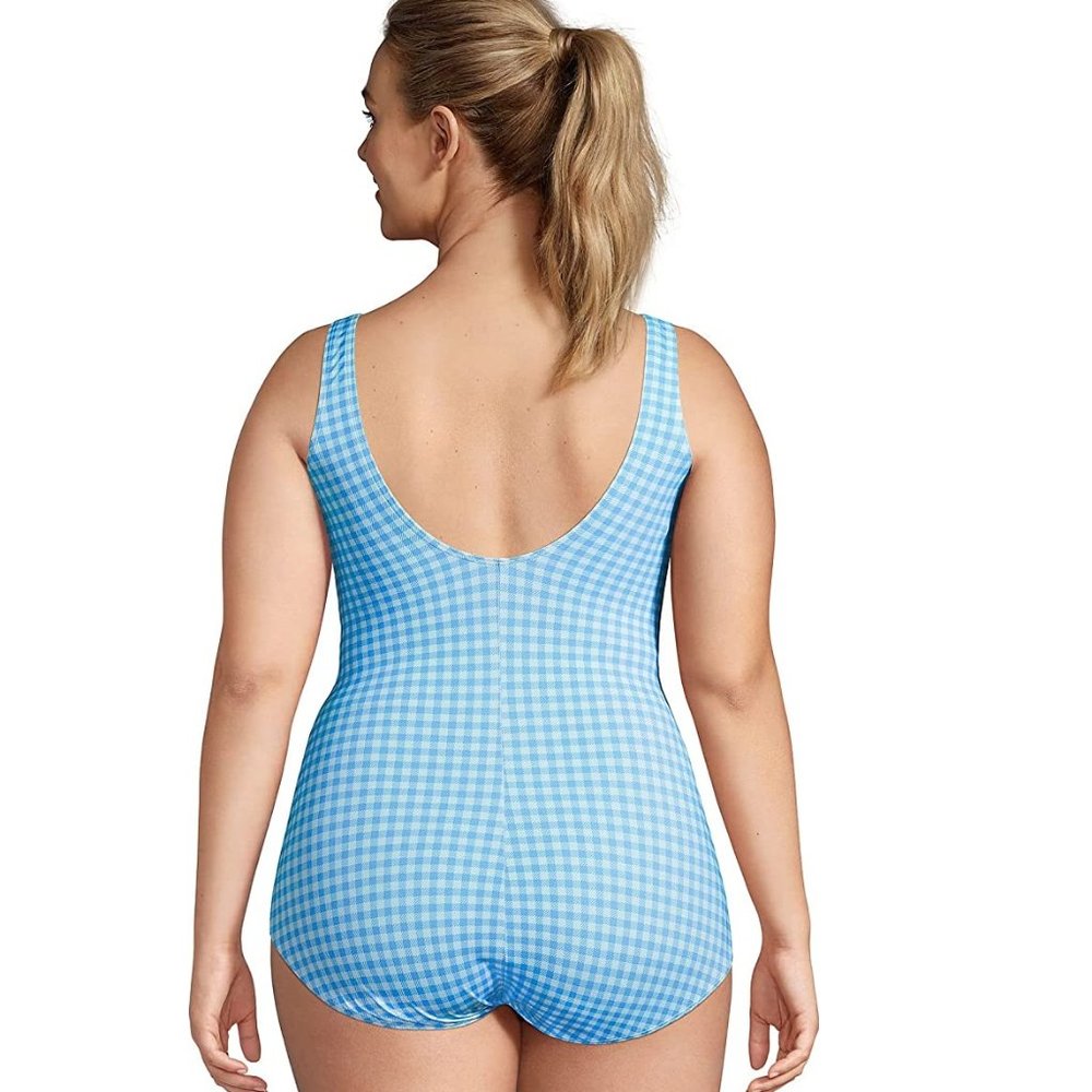 NWT Lands' End Womens Scoop Neck Soft Cup Tugless One Piece 16W DD Cup $90 6D542 - Picture 2 of 2